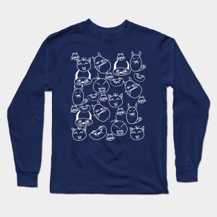 Evil Pussies Pure White Cats Long Sleeve T-Shirt